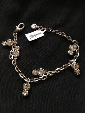 Brighton Infinity Sparkle Crystal Bracelet Silver JF5211 NWT